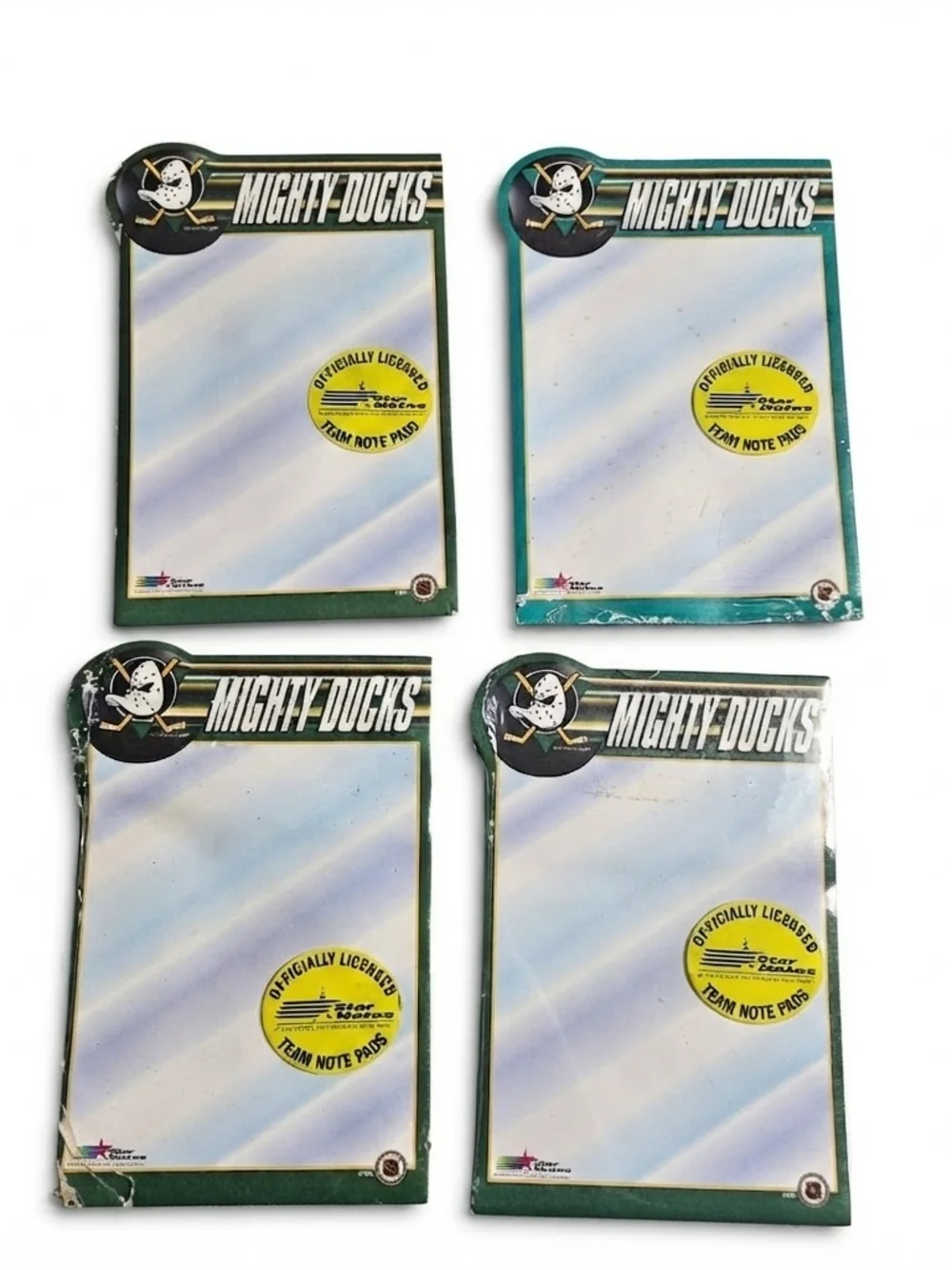 Vintage 90s NHL Mighty Ducks Star Notes Notepads 4 Pack